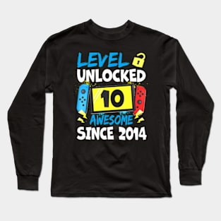 10th Birthday  Level 10  Awesome 2014 Video Long Sleeve T-Shirt